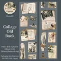 Vintage PET collage tape from Fragment Collection with butterflies and old postcards - Old Book Collage