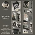 Vintage newspaper style PET collage tape with classic sculpture and old photo motifs - Newspaper Fragments