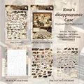 Vintage detective jigsaw sticker set Rosa Missing Case with PET stickers and base card - Rosa Disappearance