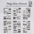 Vintage PET-Aufkleber Silberne Chroniken Set mit Retro-Typografie für Scrapbooking 6 Blatt - Mist Silver Chronik (6187012651447)