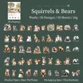 Animal United series washi stickers set featuring 50 unique forest animal designs - Squirrel and Bear
