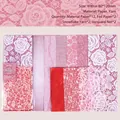 Kit scrapbooking vintage rose et rouge, 18 pièces de papier décoratif et tissu maille - Style Ting Feng