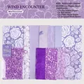 Lila Vintage Scrapbook-Set mit Spitzennetz und Folienpapier für DIY Deko-Projekte - Begegnung mit dem Wind