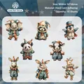 Set de 16 pegatinas de animales de circo retro para decoración de diarios y manualidades - Circo de Mascotas Lindas