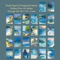 Seaside landscape illustration washi paper sticker set with 25 designs and 50 sheets - Seaside View