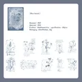 Adesivi vintage in PET con fiori blu per scrapbooking e fai da te set da 30 pezzi - Blue Branches