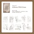 Adesivi in PET vintage con motivi di erba selvatica marrone per diari scrapbooking DIY - Brown Grass