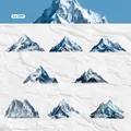 Set de 16 pegatinas decorativas Ice Cliff, calcomanías de montañas en cartulina rígida - Paquete de 16 Hojas / Acantilado de Hielo
