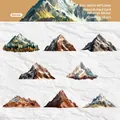 Juego de 16 pegatinas adhesivas de montaña Danxia para decoración de diarios - Paquete de 16 Hojas / Danxia