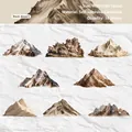 Set de 16 pegatinas de montaña tema desierto rocoso para decoración de paisajes naturales - Paquete de 16 Hojas / Desierto de Roca