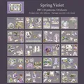 Spring Garden Violets PET stickers set with 20 vintage floral designs for journaling - Spring Violet