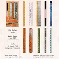 Set di adesivi vintage a forma di righello in washi e PET per scrapbooking e fai-da-te - Vecchio Righello del Tempo