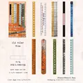 Pack de stickers vintage en forme de règle, papier washi et PET pour scrapbooking DIY - Vieille Règle du Temps