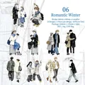 Romantic Winter PET stickers set featuring 30 pieces of retro fashion figures for journaling - Romantic Winter