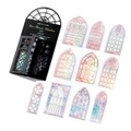 Star Flower Window ασημί PET αυτοκόλλητα με ολογραφικό εφέ λέιζερ, σετ 20 τεμαχίων - Τραγούδι της Χρυσής Σκόνης