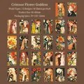 Set de 50 pegatinas vintage estilo Art Nouveau con diosas y motivos florales dorados - Diosa de las Flores del Atardecer