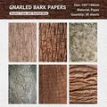 30 vellen vintage decoratief papier met boomschors textuur 100x140mm voor journaling - Oude Schors