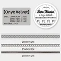 Set nastro decorativo in PET stile Velluto Ossidiana con pizzo nero e fiocchi - Velluto Onice
