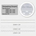 Set di nastri adesivi in PET pizzo bianco con motivo sogno di neve per scrapbooking DIY - Sogno di Bucaneve