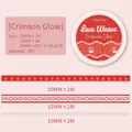 Tre rotoli di nastro in pizzo PET cremisi in larghezze 20, 15 e 10 mm per scrapbooking - Bagliore Cremisi