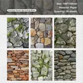 Decoratief papier met mossteen textuur, 30 vellen natuurlijk landschap collagemateriaal - Mossige Rotsstapel