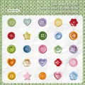 Pack de 50 pegatinas retro de botones serie campana de viento para álbumes de recortes - Móviles de viento / 50 Hojas