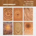 30 hojas de papel decorativo con patrón de anillos de árbol para collage 100x140mm - Anillos de Árbol