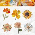 Set mit 6 Vintage-Blumenaufklebern mit Sonnenblumen und Rosen für Scrapbooking - Morning Flower