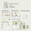 Bastelset mit 50 grünen Vintage-Aufklebern und Papieren für DIY-Planer und Scrapbooking - Freies Präludium