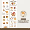 Breakfast themed washi tape with food illustrations like eggs and toast for journaling - Light Food Time