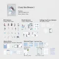 Lazy Sea Breeze Schreibwaren-Set mit 50 blau-weißen PET-Aufklebern und Papierbögen - Lässige Meeresbrise