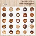 Set de 50 pegatinas de botones retro con texturas de madera para scrapbooking - Laurel / 50 Hojas