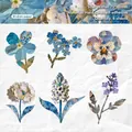 Botanische Vintage-Blumenaufkleber für DIY-Planer, Set mit 6 Retro-Papierdesigns - Broken Paper