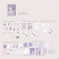 50-teiliges Vintage Scrapbooking Set in Lila mit PET Aufklebern und Dekopapier - Endlose Liebe
