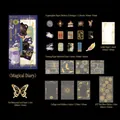 Magic Journals vintage stationery set with gold stamping and celestial tarot stickers - Magic Diary