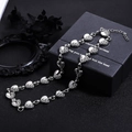 Collar de cadena con eslabones de corazón vintage y filigrana gótica en plata - L1124-A (Collar de Corazón para Pareja)