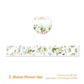 Nastro adesivo floreale con fiori bianchi e frutti gialli per scrapbooking, 53mm x 3m - Mare di Fiori della Tenuta