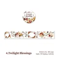 Twilight Blessing vintage flower washi tape with 350mm loop for DIY scrapbooking - Twilight Blessing