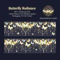 Blue butterfly PET tape with shell light effect and golden pearl chains for DIY crafting - 50mmx2m / Butterfly Brilliance