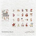 Niedliche Cartoon Schaf und Kaninchen Aufkleber Set für DIY Journal aus Kraftpapier - Weide Wolkenhauch