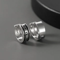 Créoles minimalistes en argent sterling S925 avec chiffres romains gravés pour hommes et femmes - Style Chiffres Romains