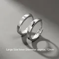 Créoles en argent poli pour hommes, grande taille avec diamètre interne de 12mm - Fini Miroir - Grand