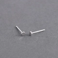 Minimalist silver geometric stud earrings for men and women with a polished finish - Silver