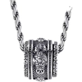 Collier rétro en acier inoxydable avec motif dragon et chaîne tressée - Collier Perle de Chance Pi Xiu (L184-A)