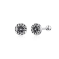 Orecchini a perno vintage a forma di croce timone in argento con chiusura a vite - Orecchino a timone (X224-A) / Chiusura a vite