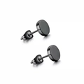 Boucles d'oreilles clous rondes en acier inoxydable noir pour hommes style minimaliste - 4mm / Noir