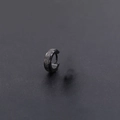 Men's minimalist matte black titanium steel hoop earring with a sandblasted finish - Ear Clip Style (X013-G) / Frosted Black
