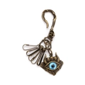 Punk Schlüsselanhänger im Retro-Stil mit bösem Auge und Totenköpfen in Antik-Bronze - Bronze