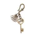 Llavero de bronce vintage con colgante de corazón Love y cinco clips de seguridad - Bronce