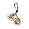 Portachiavi vintage in lega di bronzo con ciondolo a cappello da cowboy e clip - Bronzo